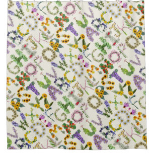 Rideaux De Douche Alphabet Fleur Enfants Boho Floral Art éducatif