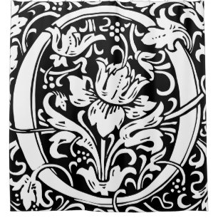 Rideaux De Douche Alphabet floral Lettre monogramme O classique