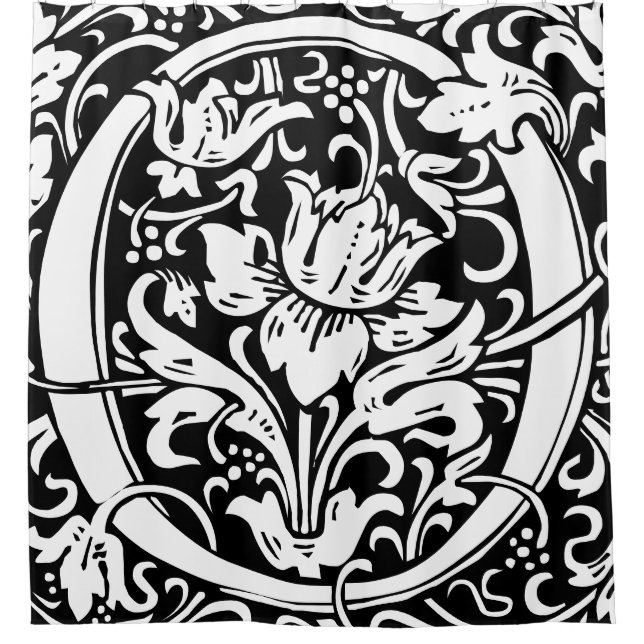 Rideaux De Douche Alphabet floral Lettre monogramme O classique (Devant)
