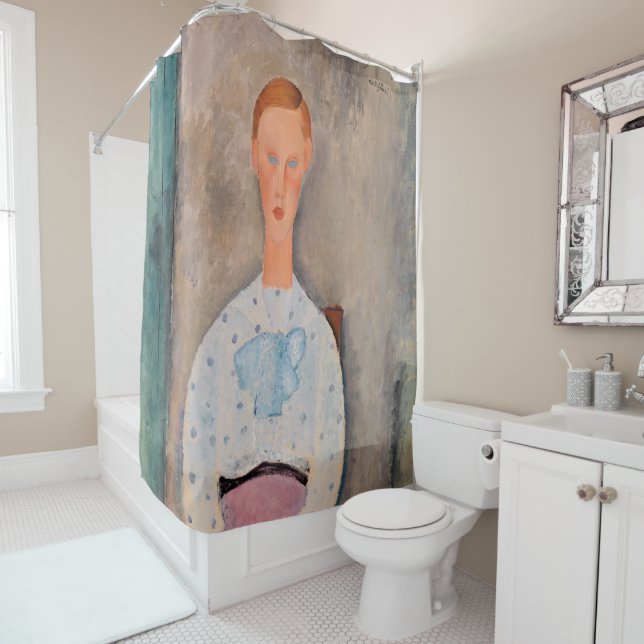 Rideaux De Douche Amedeo Modigliani - Une fille avec une blouse Polk (En situation)