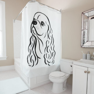 Rideaux De Douche American Cocker Spaniel Peinture croquis