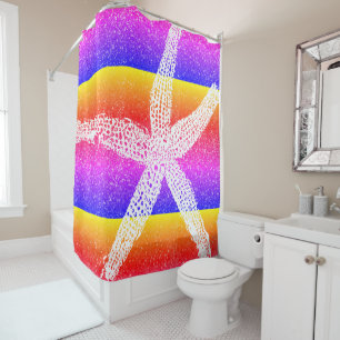 Rideaux De Douche Amidon blanc rose violet or jaune Parties scintill