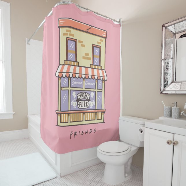 Rideaux De Douche AMIS™ | Central Perk Cartoon Coffee Shop (En situation)