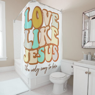 Rideaux De Douche Amour Rétro Comme Jésus