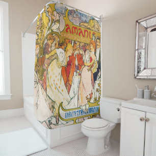 Rideaux De Douche Amoureux, Alphonse Mucha