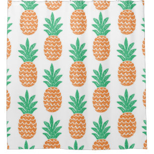 Rideaux De Douche amusant ananas sans couture motif