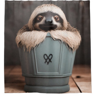 Rideaux De Douche Amusante Salle de bain Décor Mur Art Sloth