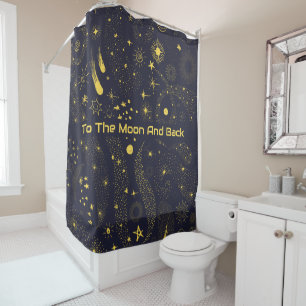 Rideaux De Douche Amusants Enfants Espace Extérieur Galaxie Constell
