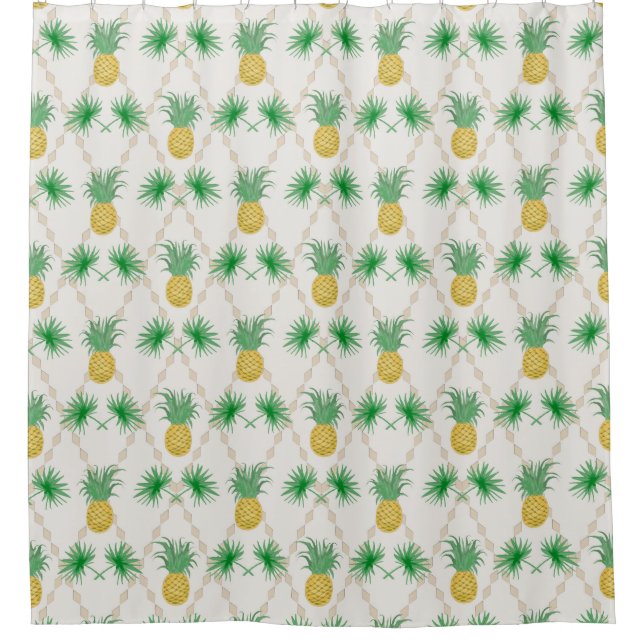 Rideaux De Douche Ananas, rétro (Devant)
