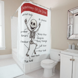 Rideaux De Douche Anatomie De Jiu Jitsu BJJ Skeleton Guide De Présen