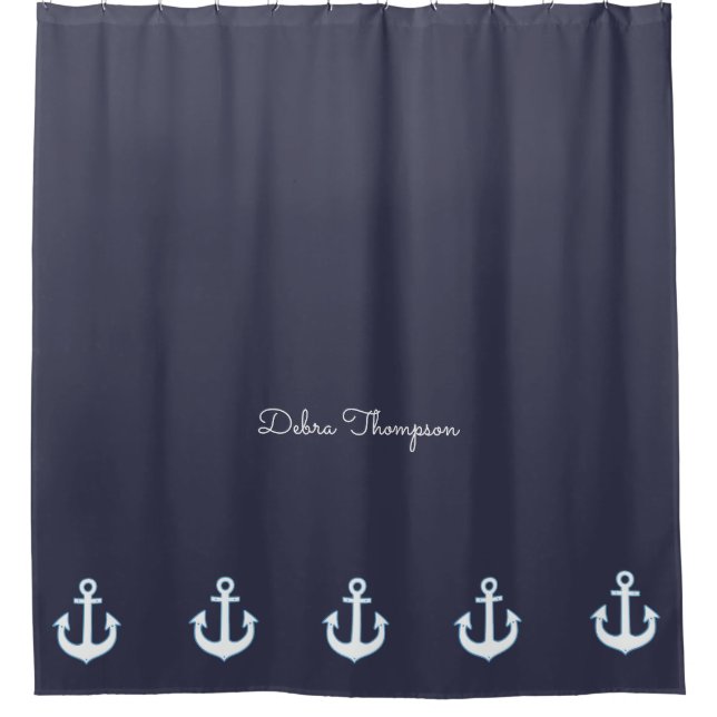 Rideaux De Douche anchors blue nautized (Devant)