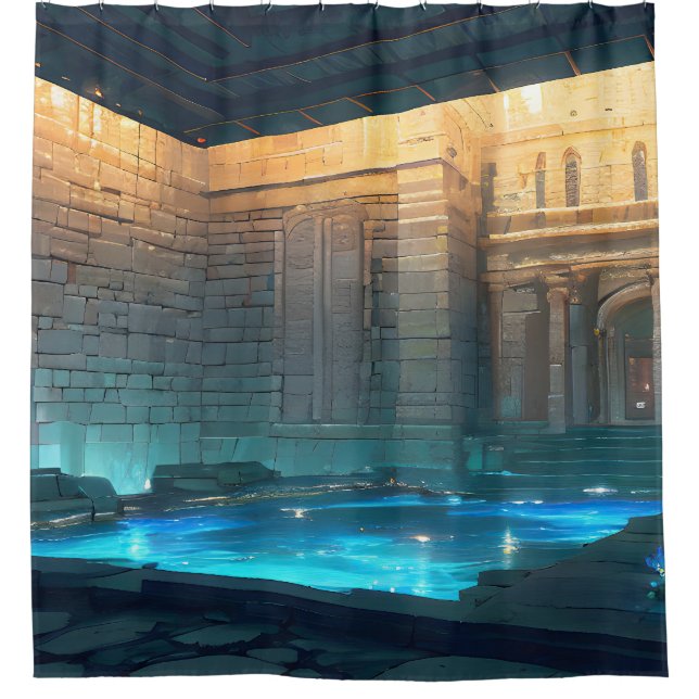 Rideaux De Douche Ancienne Maison de Bain - Piscine Mystique (Devant)