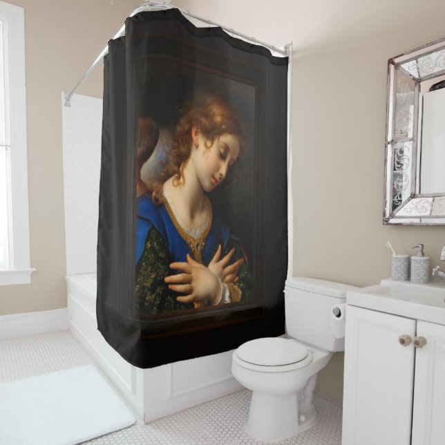 Rideaux De Douche Angel de l'Annonciation par Carlo Dolci (En situation)