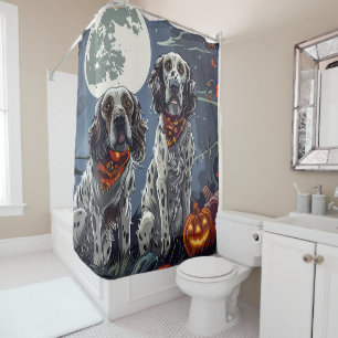 Rideaux De Douche Anglais Setter Halloween Éffrayant