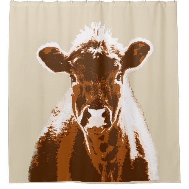 Rideaux De Douche Animal de ferme à la vache Brown (Devant)