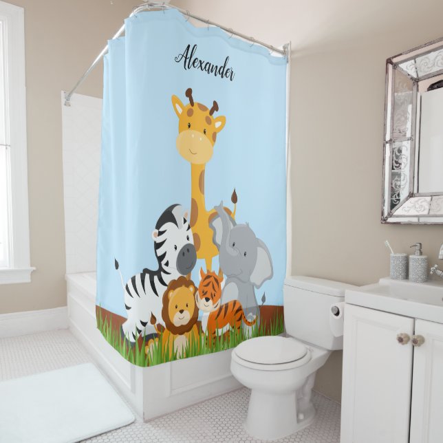 Rideaux De Douche Animal mignon de bébé de jungle {sélectionnez (En situation)