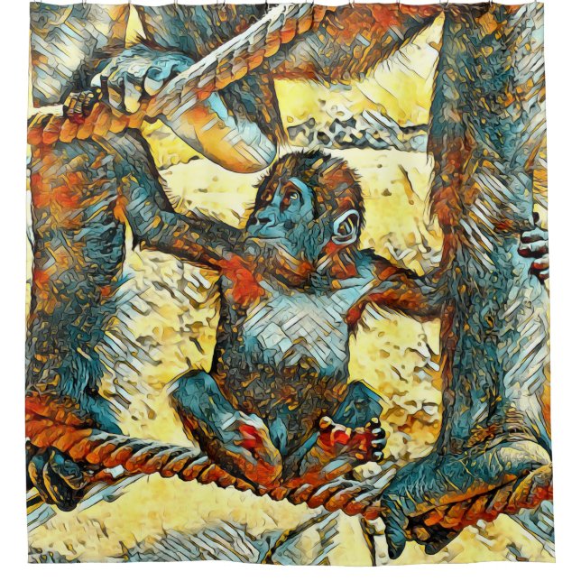 Rideaux De Douche AnimalArt_Gorilla_006 (Devant)