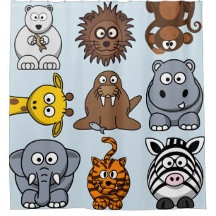 Rideaux De Douche Animaux de zoo amusants