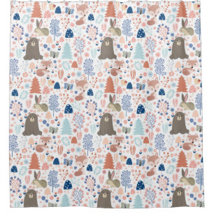 Rideaux De Douche Animaux forestiers adorables