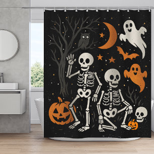 Rideaux De Douche Anti Trump Halloween Skeleton