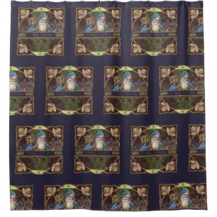 Rideaux De Douche Antique de Noël des Père Noël Angels victoriens