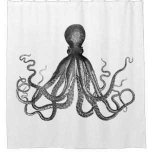 Rideaux De Douche Antique Nautique Steampunk Octopus Vintage Kraken