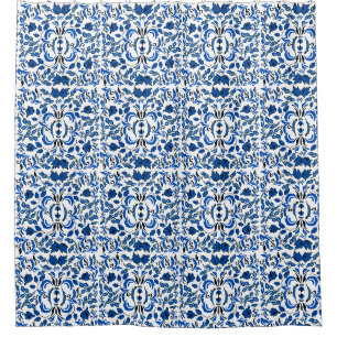 Rideaux De Douche Antique sensation belle motif bleu et blanc