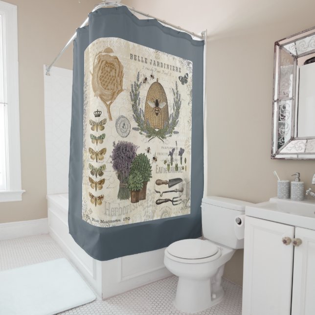 Rideaux De Douche Appartement de ferme vintage moderne (En situation)