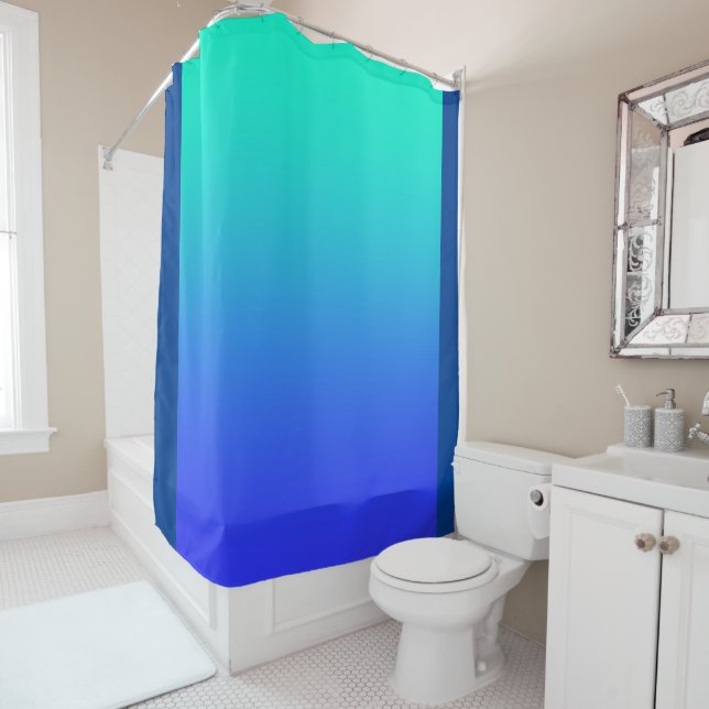 Rideaux De Douche Aqua bleu (En situation)