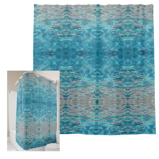 Rideaux De Douche Aqua bleu tropical (Créateur téléchargé)