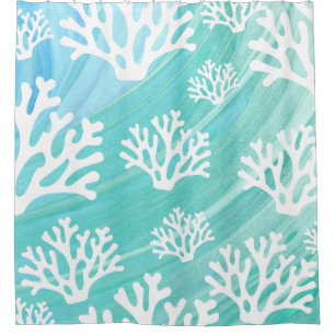 Rideaux De Douche Aqua Ocean Coral Vie marine