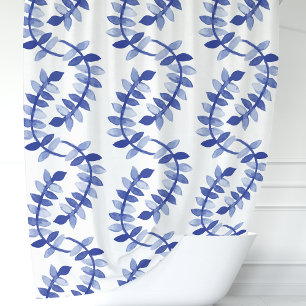 Rideaux De Douche Aquarelle bleue Vignes