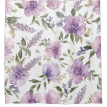 Aquarelle botanique florale violette lavande