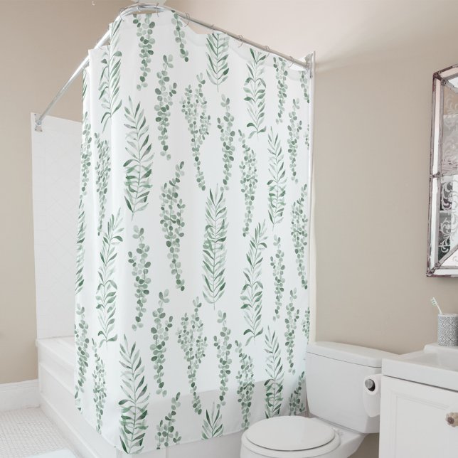 Rideaux De Douche Aquarelle botanique Verdure Feuille (Créateur téléchargé)