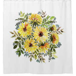 Rideaux De Douche Aquarelle Bouquet jaune : Daisy Love