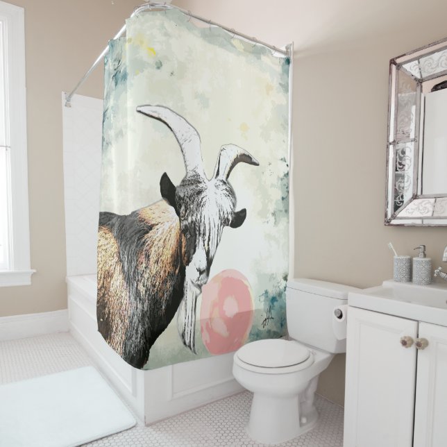 Rideaux De Douche Aquarelle Bubblegum Bubblegum (En situation)