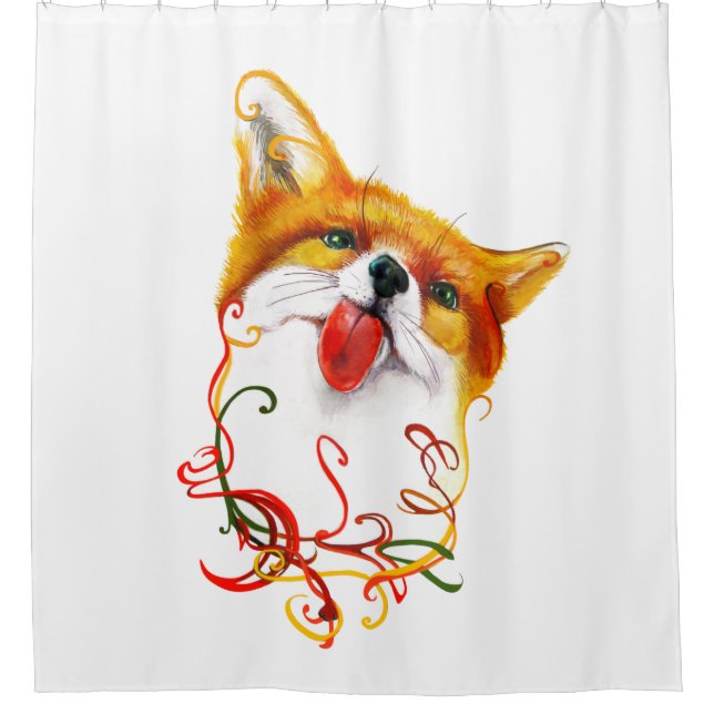 Rideaux De Douche Aquarelle de Fox (Devant)