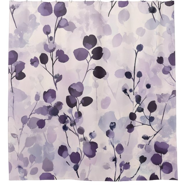 Rideaux De Douche Aquarelle de lavande Eucalyptus Floral (Devant)