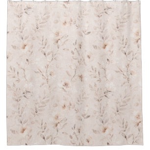 Rideaux De Douche Aquarelle douce branches florales neutre beige