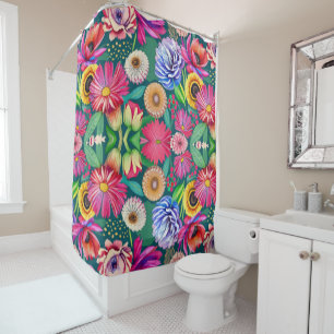 Rideaux De Douche Aquarelle Exotic Jungle Flowers 3