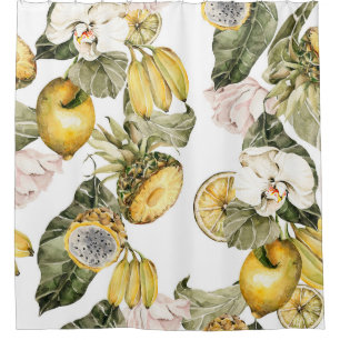 Rideaux De Douche Aquarelle florale motif sans couture. Peint à la m