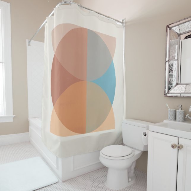 Rideaux De Douche Aquarelle géométrique Abstraite moderne (En situation)