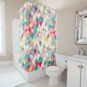 Rideaux De Douche Aquarelle géométrique de PixDezines Boho
