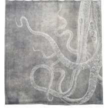 Aquarelle gris d'octopus Vintage