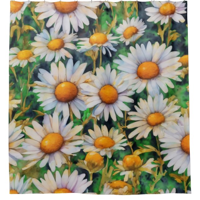 Rideaux De Douche Aquarelle Jardin Fleurs Faisy (Devant)