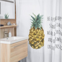 Aquarelle moderne ananas et citation amusante posi