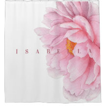 Aquarelle moderne Grande pivoine Nom personnalisé