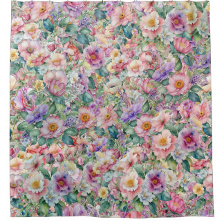Rideaux De Douche Aquarelle motif floral, Arrière - plan floral