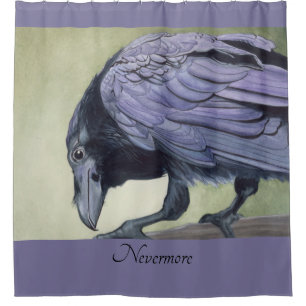 Rideaux De Douche Aquarelle originale de Raven par Miranda Print