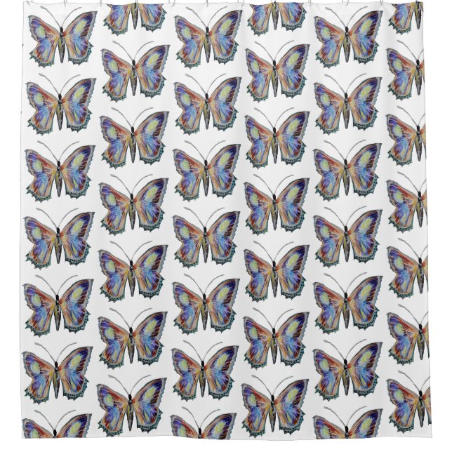 Rideaux De Douche Aquarelle papillon (Devant)